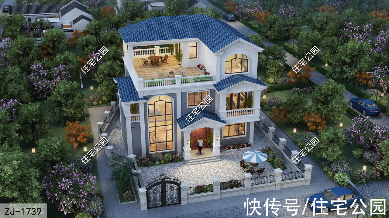 门别类|农村盖个小别墅,村里人看了都羡慕,12×12米三层欧式别墅分享