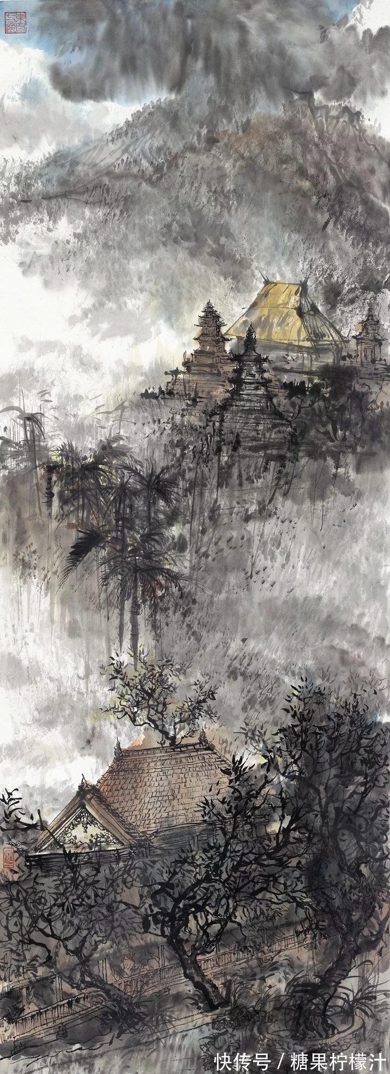 笔力#国画新锐|他的山水画笔力骄劲,墨色浓重,恰如岭南热烈的天气