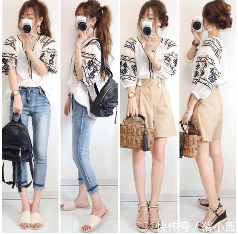 基础款|日本博主真会穿，用基础款来进行一衣多穿，夏季提气质就服她们