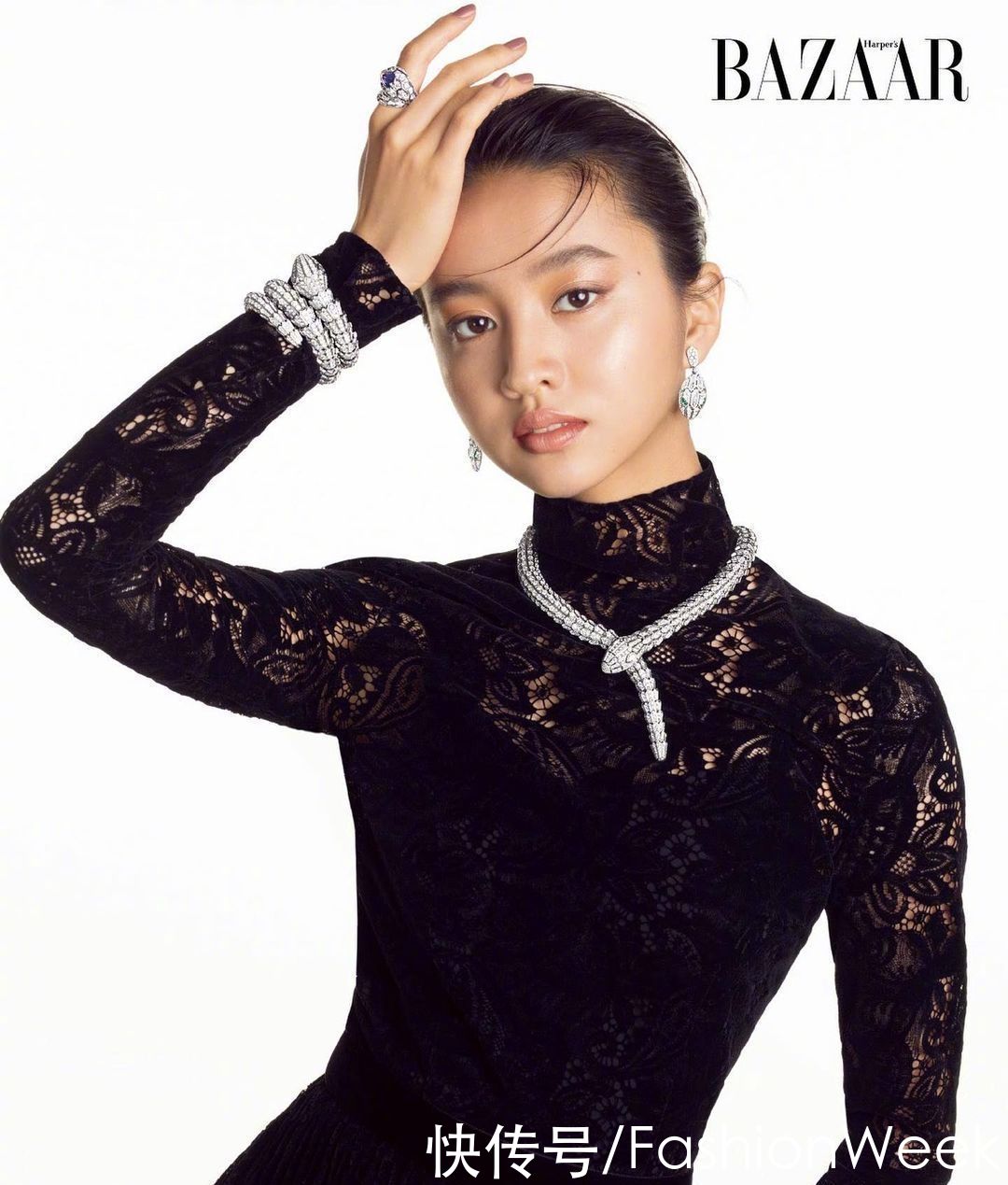 木村光希可塑性太强，穿黑色蕾丝裙展女人味，时尚表现力超赞