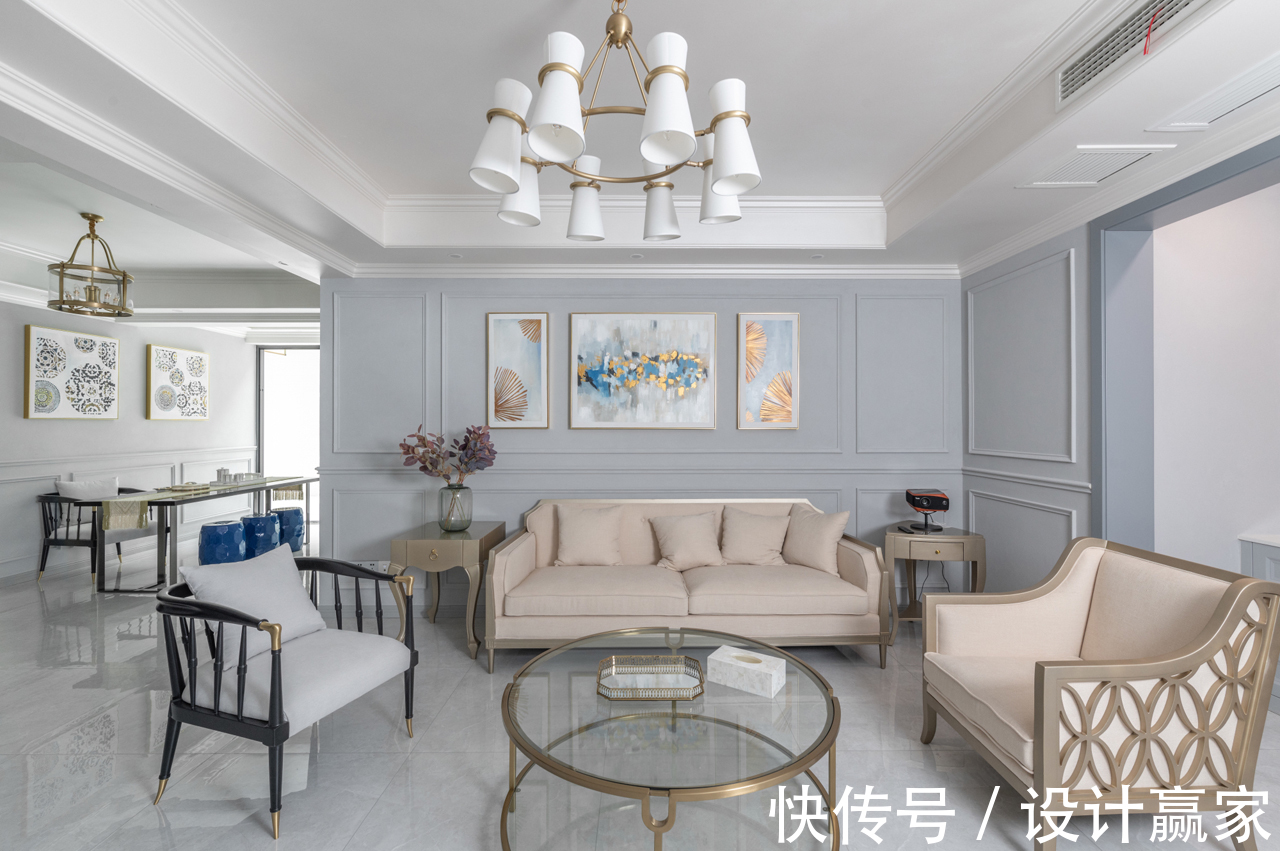 茶室|297㎡时尚美宅,华丽优雅的简美轻奢风,晒晒现场照