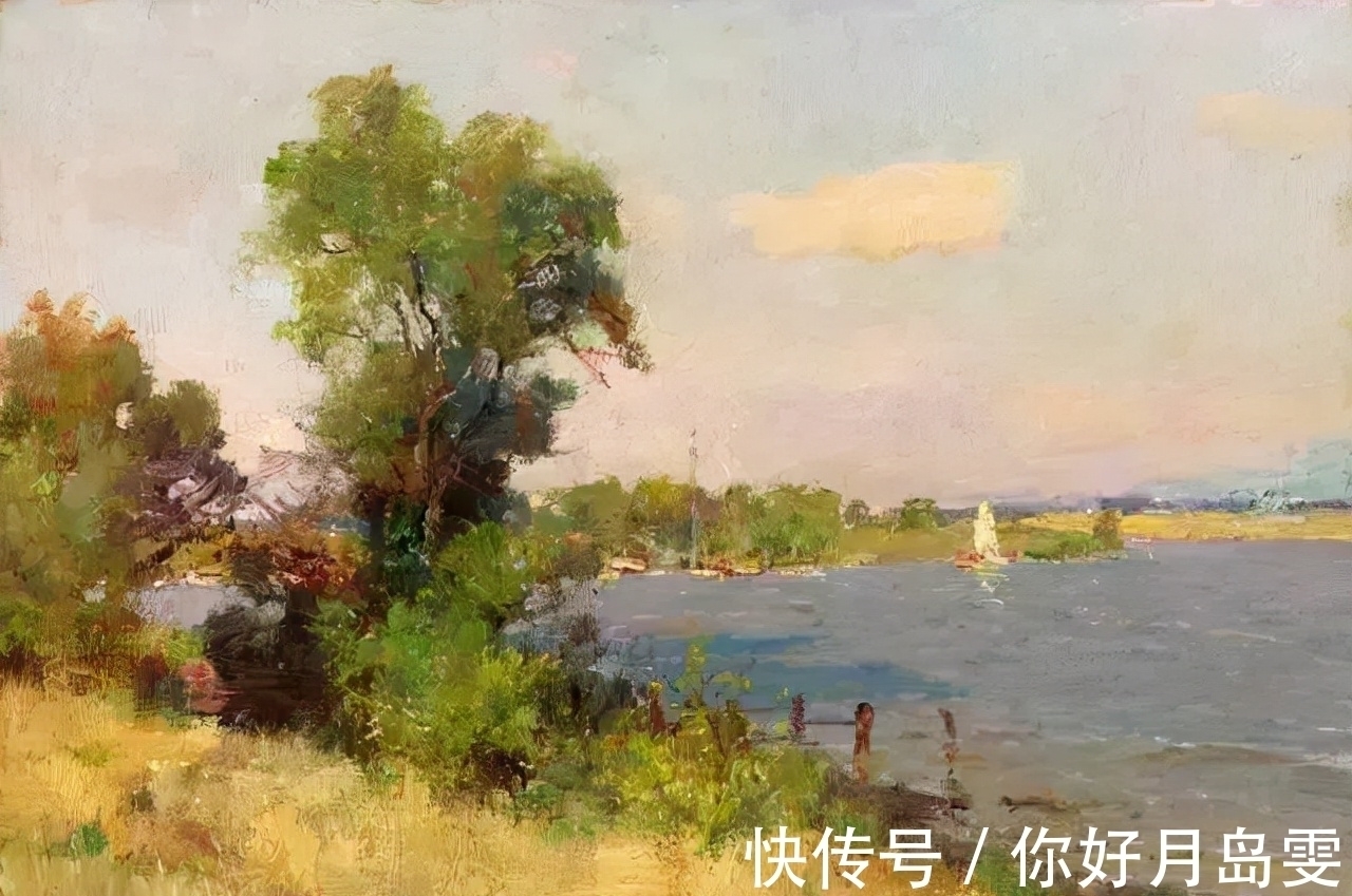 布面油画&著名油画家杨鸣山的风景写生作品，净化心灵！