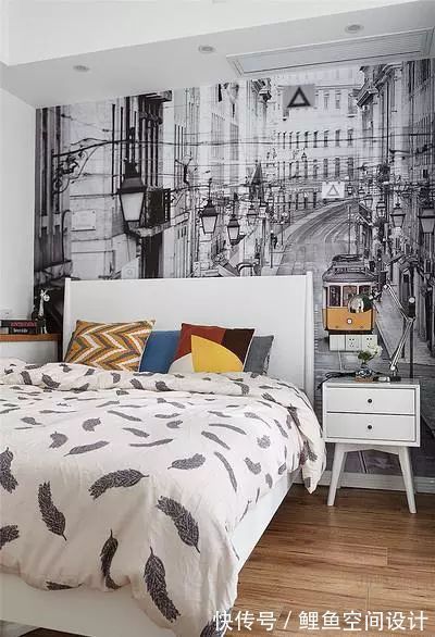 北欧|117㎡北欧三居室,电视背景墙设计成文化砖墙,搭配什么样家具都好看