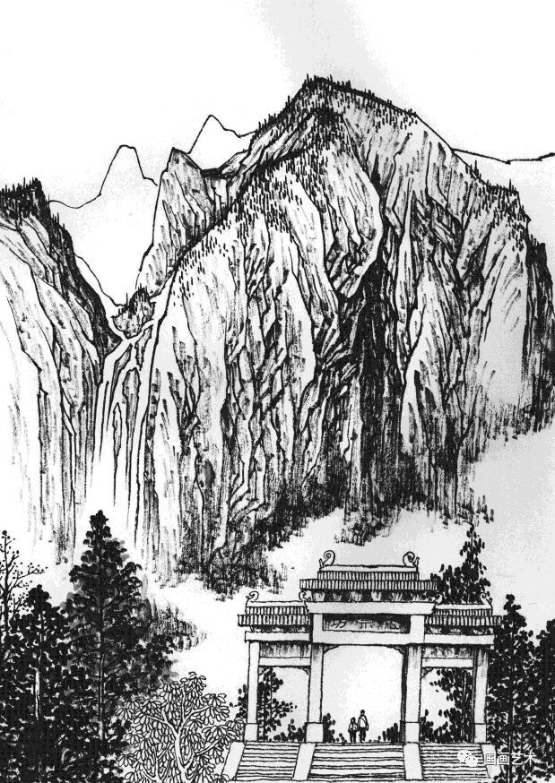 泰山迎客松$《泰山迎客松》画法示范