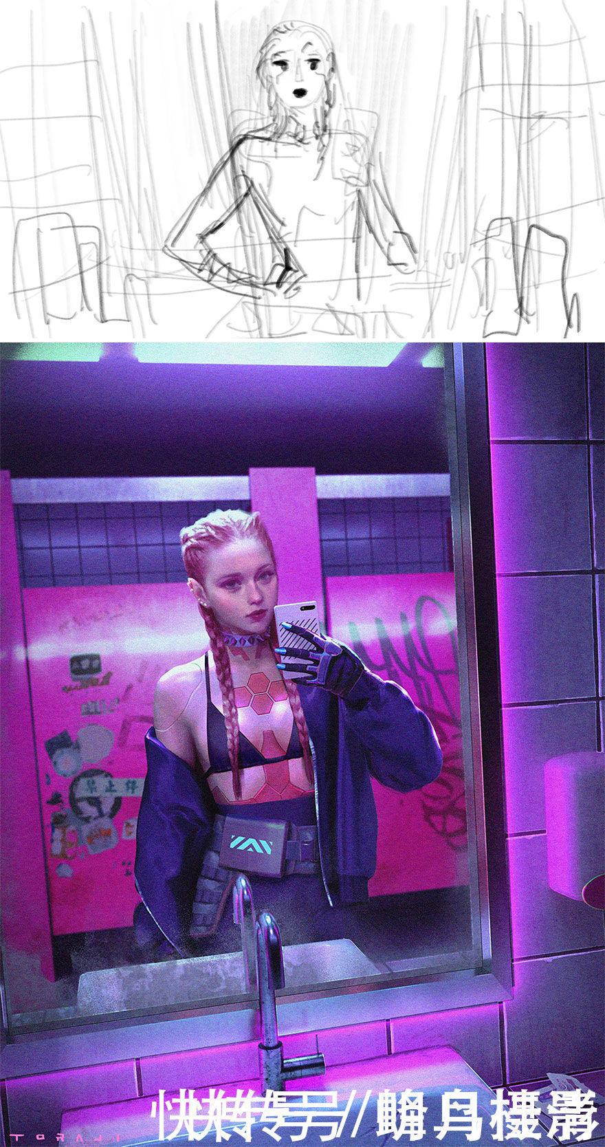 初稿|27个初稿与成品对比照,前后差距太大,网友:这是同一副画吗