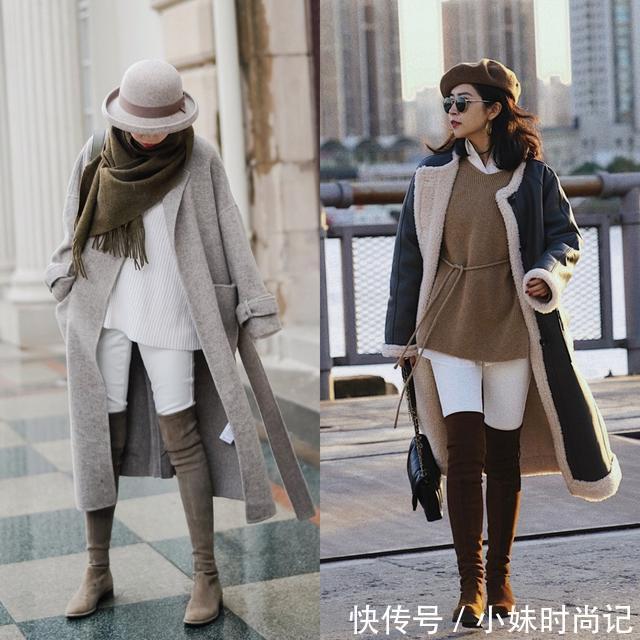 长筒靴|冬天,如何把白色裤子穿出时髦感?一要配对内搭,二要配对鞋子