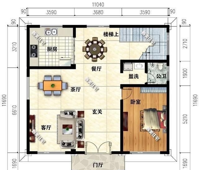 别墅|两栋面宽11米多的新中式别墅，黄+棕为主色调，满满时尚感