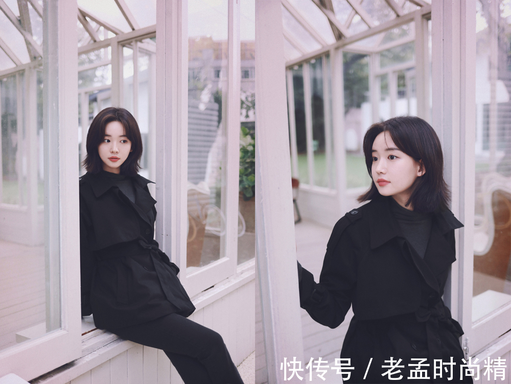 风衣|纯手工水洗棉面料的风衣,与深色的牛仔裤搭配显得英气十足