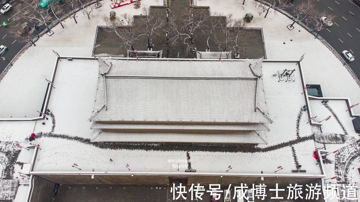 西南城|飘雪的天气，用无人机拍摄西安城墙、钟鼓楼，感受古城之美