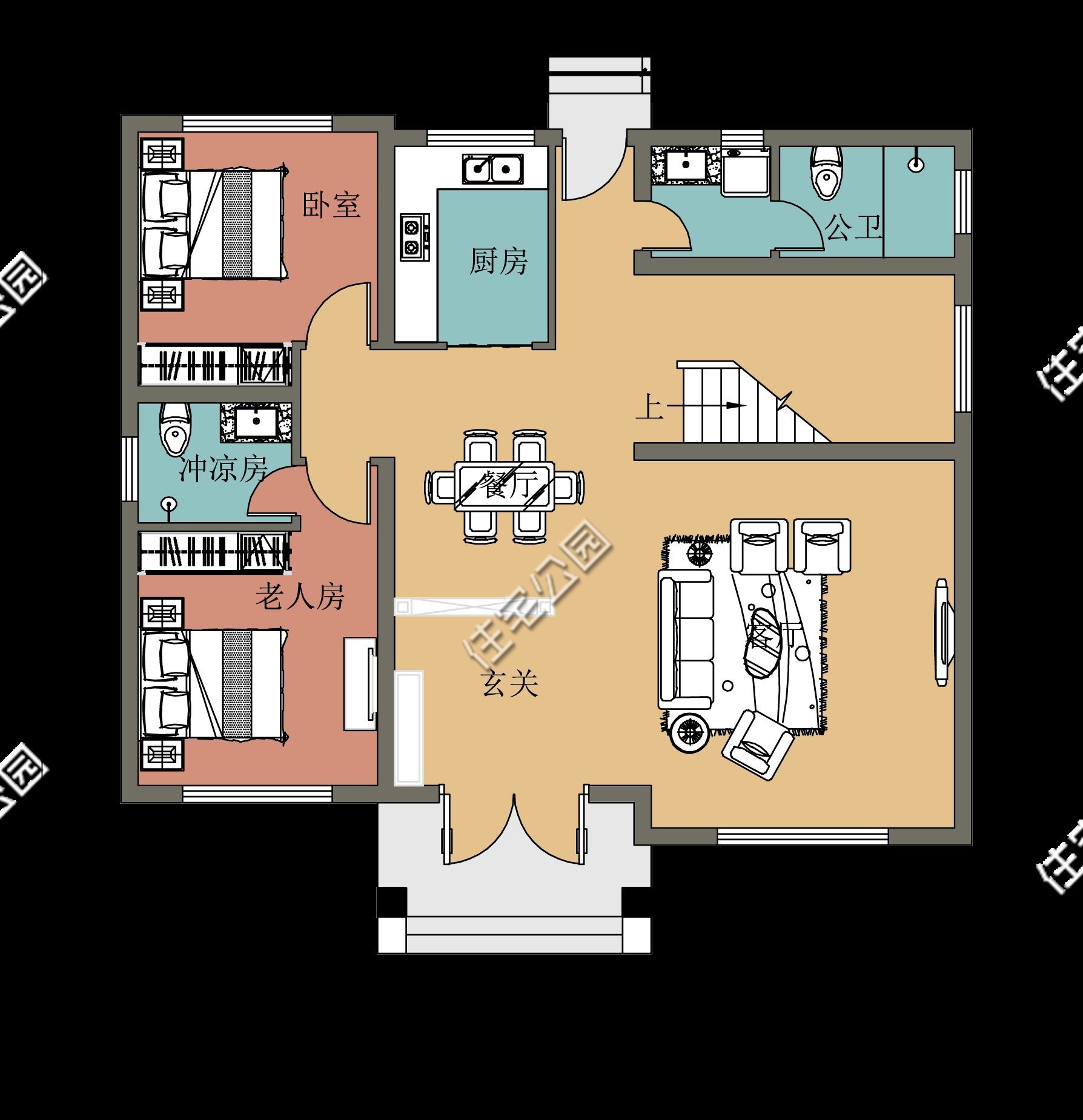 占地尺寸|终于找到20多万就能建的农村别墅图纸，10套户型你更喜欢哪一套？