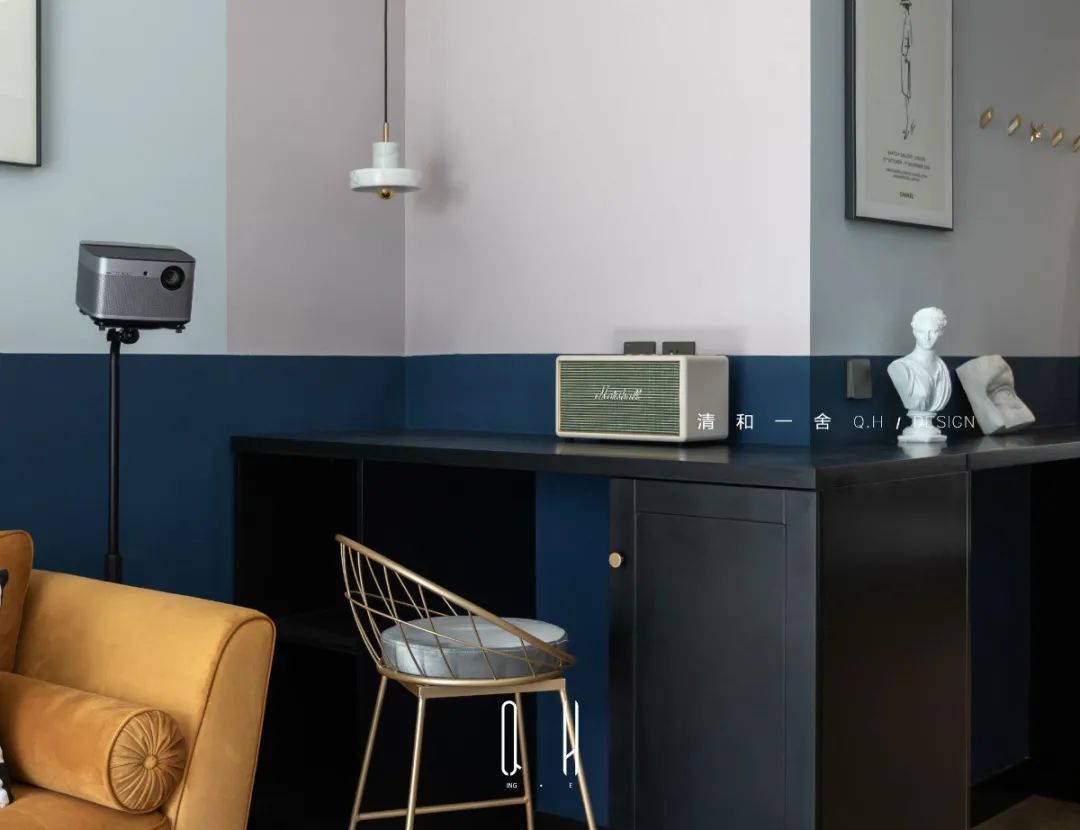 餐边柜|128㎡现代轻奢,稳重配色+文艺布置,让生活充满诗意与情趣