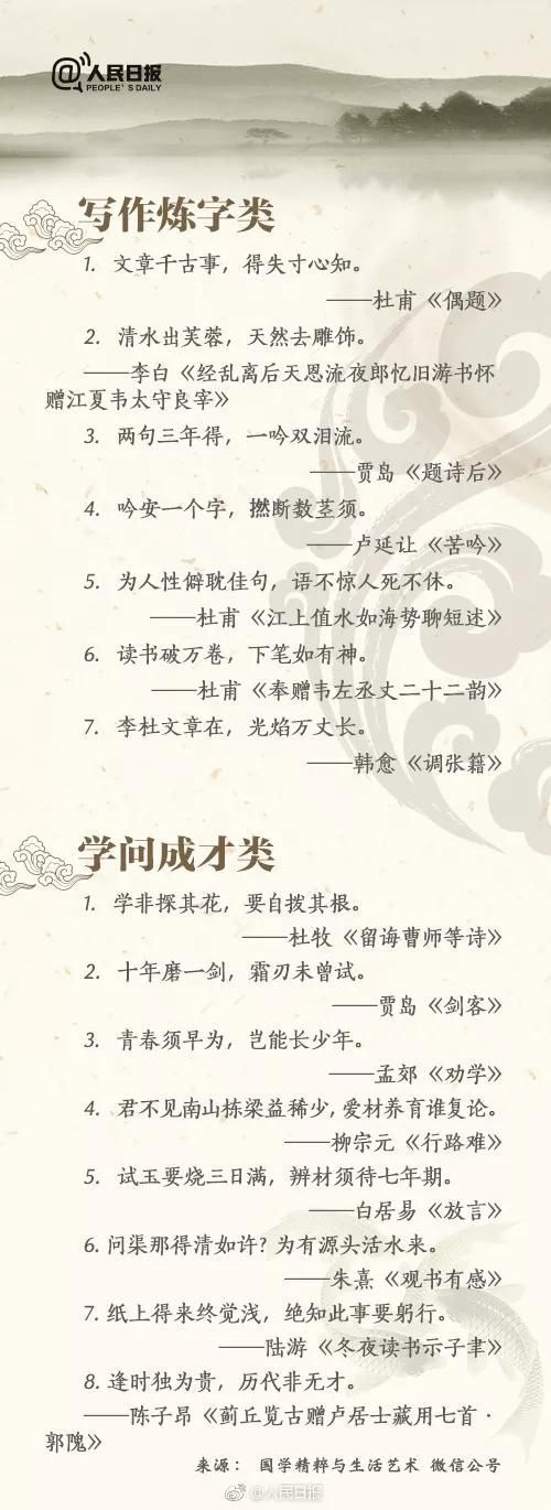 至少|人民日报你可以不读全诗,但至少要背会的100个千古名句