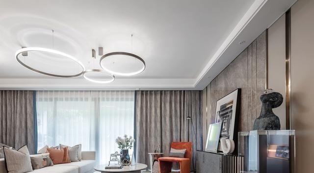 爱马仕橙|大平层的现代轻奢风设计高级灰碰上爱马仕橙的惊艳!