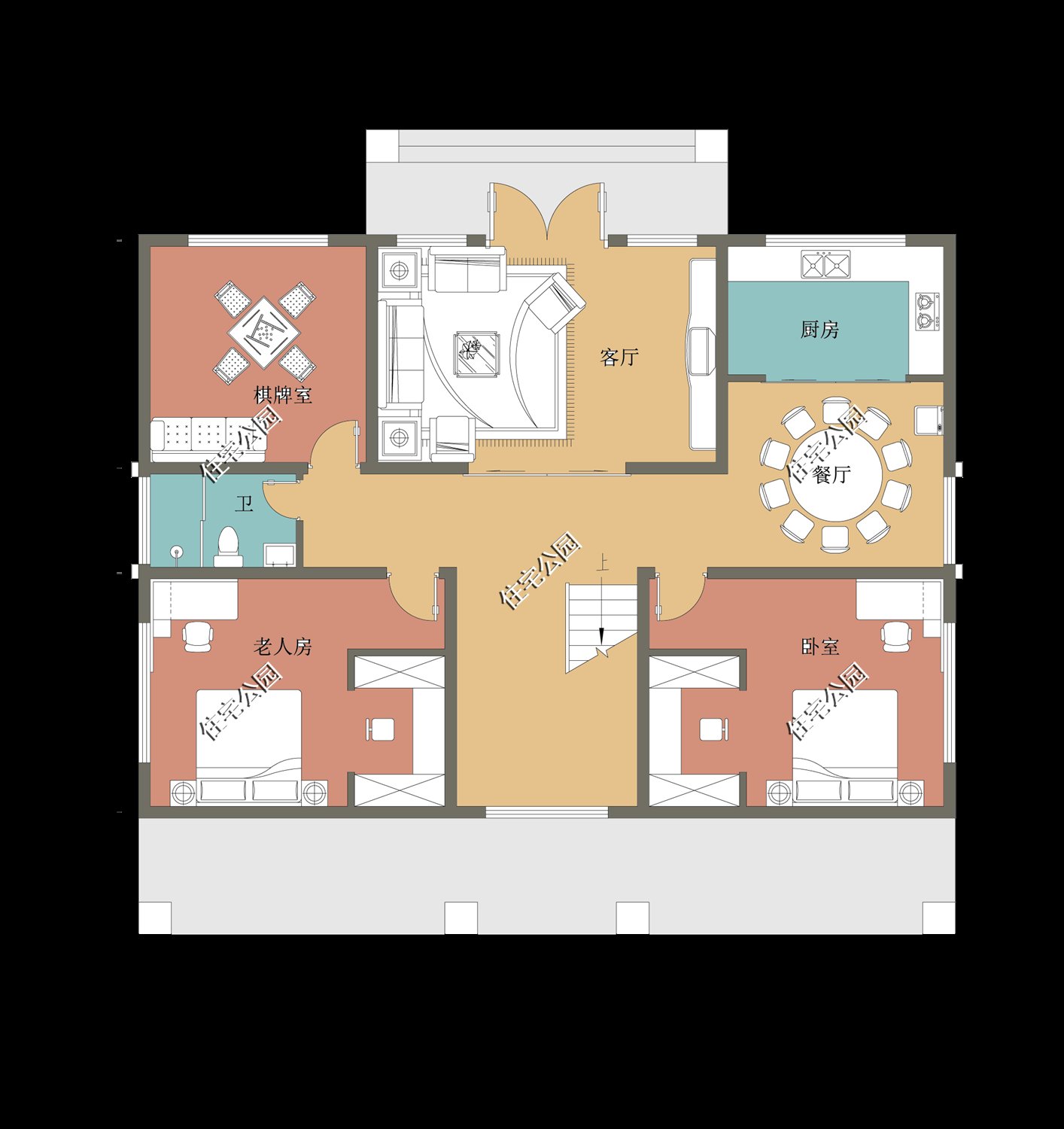 平面|农村盖房就在这10套里选一套,颜值高还实用,尤其第7套特别亮