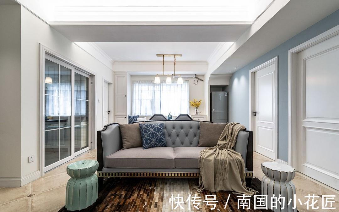 阳台|73平的美式空间，将餐厅设计在阳台，小阳台也可以如此实用