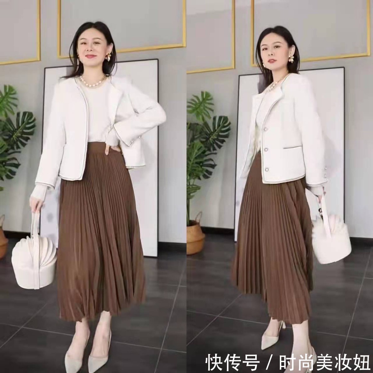 棕色|分享“棕色半身裙”的高级穿搭秘诀,实用又洋气,40岁女人都适合
