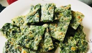 家常早餐菜谱，茼蒿小饼，简单美味营养，吃不够，适合早餐