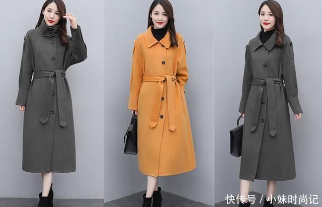 两侧对称斜插口袋设|天气变冷了, 穿搭几款防寒保暖又洋气的毛呢大衣, 让你美美的!