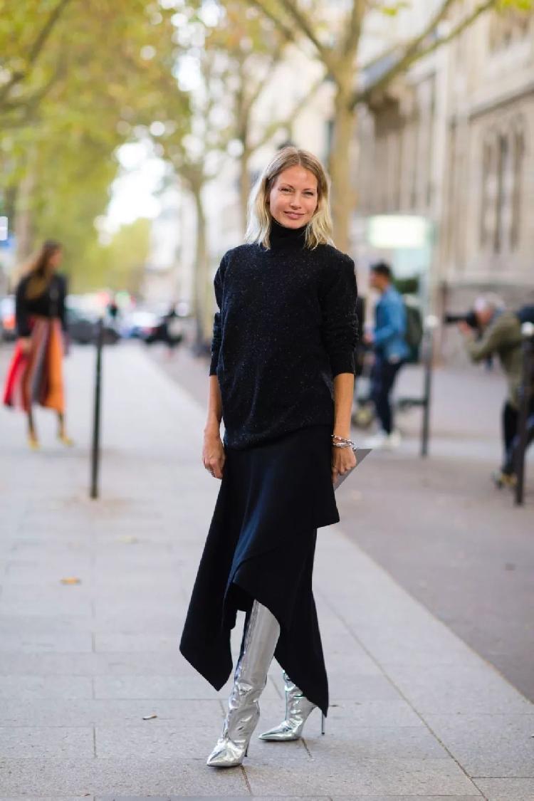 百褶裙|大毛衣+裙子, 才是2020秋冬最时髦的打开方式!