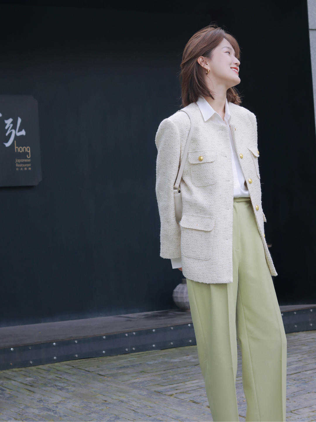 阔腿裤|普通人的日常小香风外套可以这样穿搭,照搬都很美