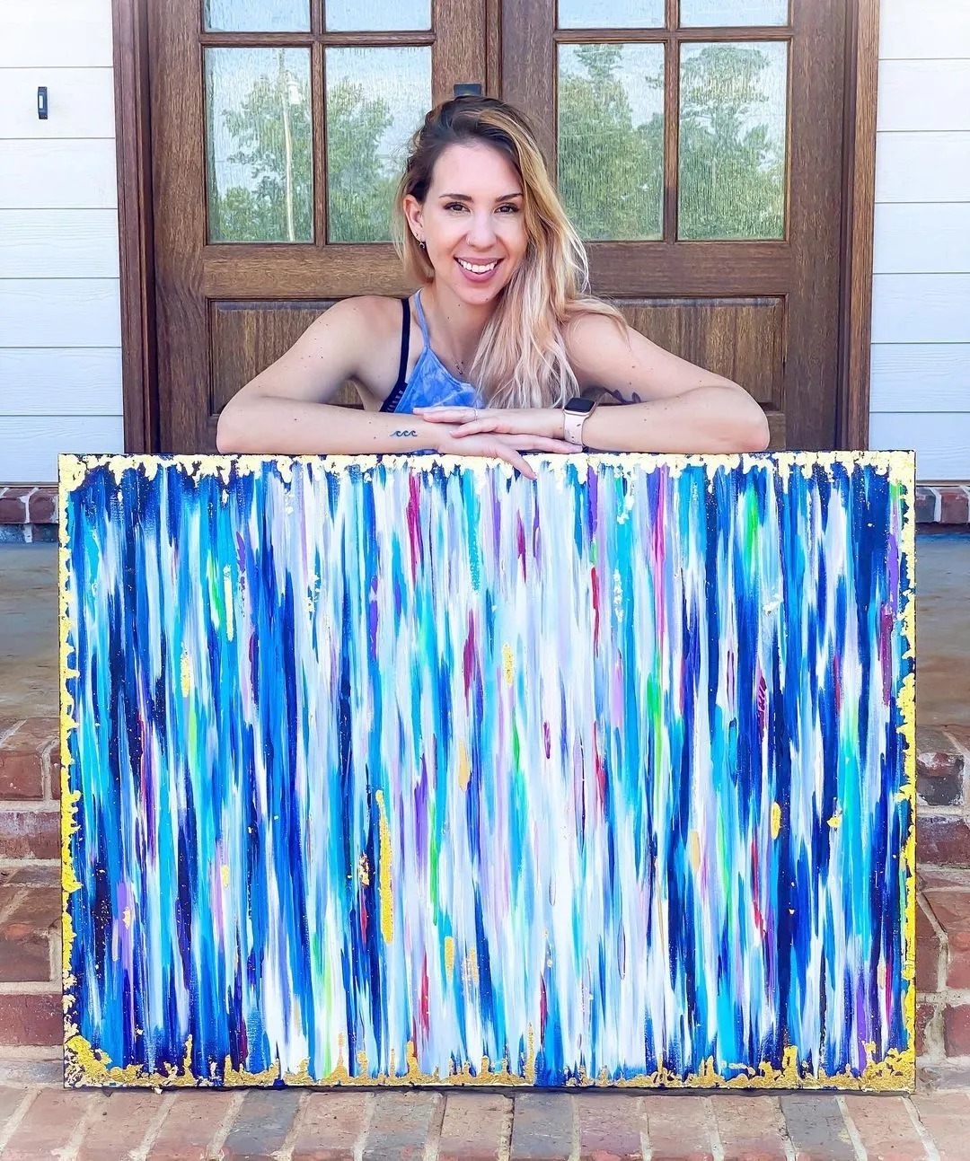 夏威夷$从没学过美术的她,用简单粗暴技法画画,让她成为了百万富豪