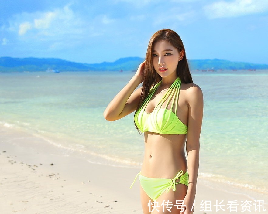 身姿|海边的荧光绿身姿,体态优美十分的“夺目”