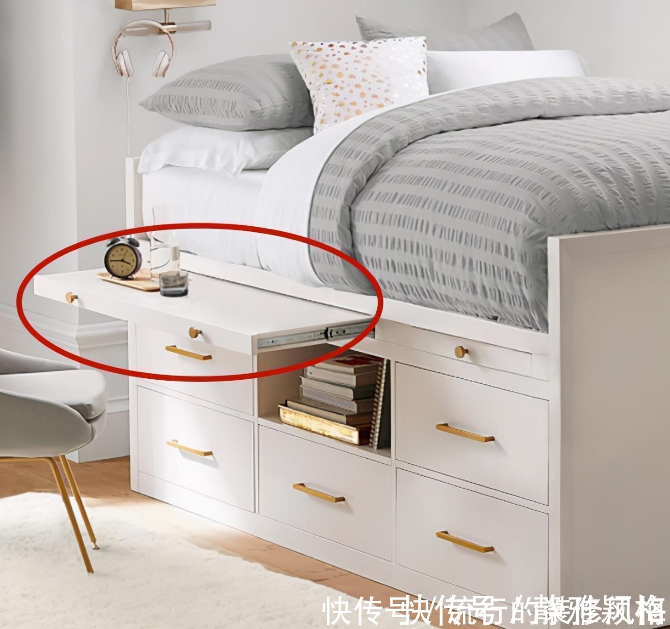 收纳|床头柜真心没必要放,换成抽拉板作用性更强,卧室再小也能装!