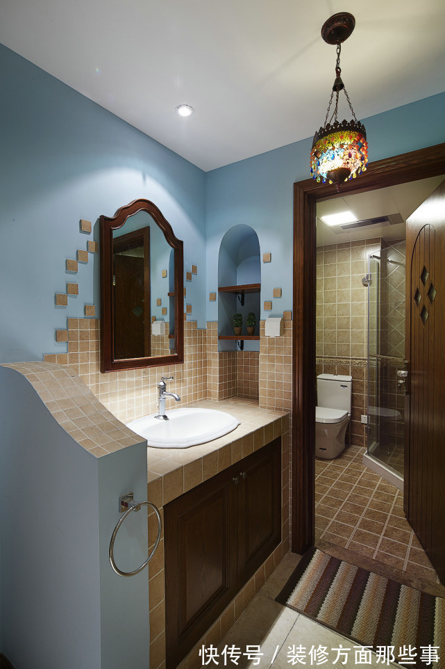 横梁|124平三居室明快光鲜，展现美式复古张弛有度的强大气场