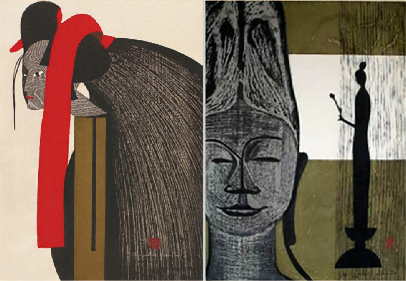 近代@日本近代版画大师斋藤清人物系列版画作品