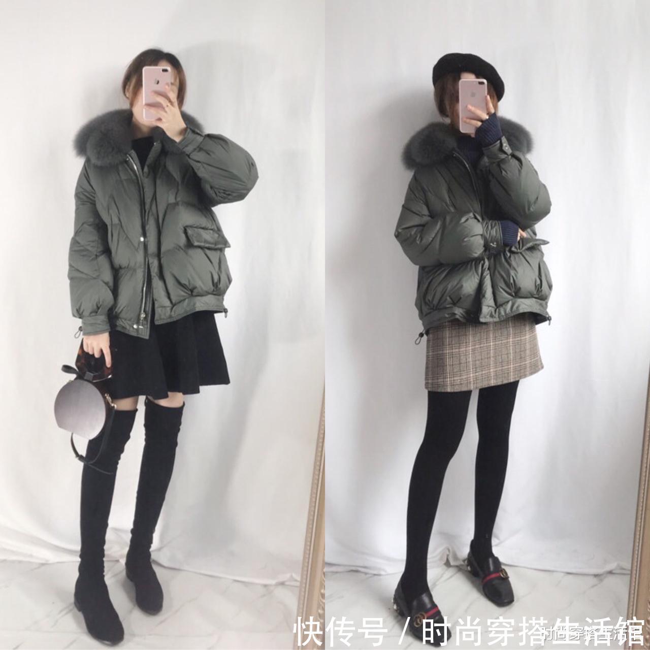 烟管裤|天冷了,这才是真正适合小个子的“羽绒服”穿搭,时髦保暖又显高