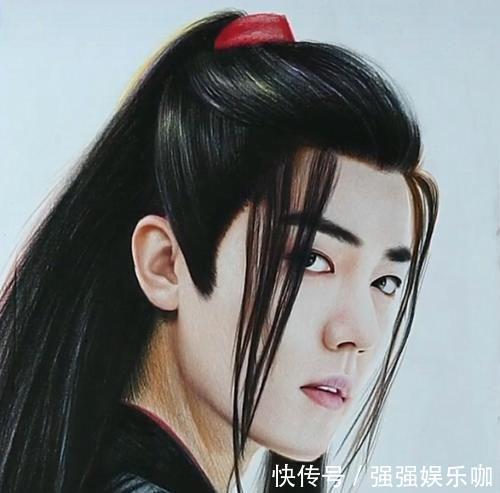 脖子$美术生彩铅绘“魏无羡”,画完脖子的那一刻,小飞侠:真实!