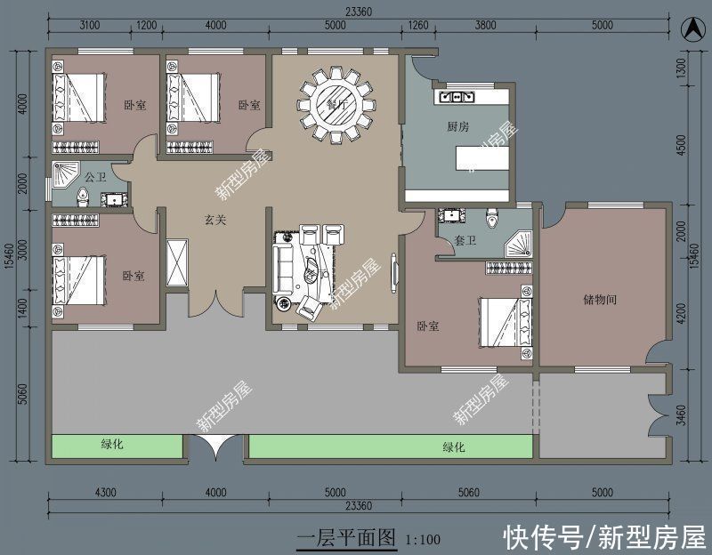 户型|农村别墅不是越高越好,分享10套一层户型图纸,父母看了一定喜欢