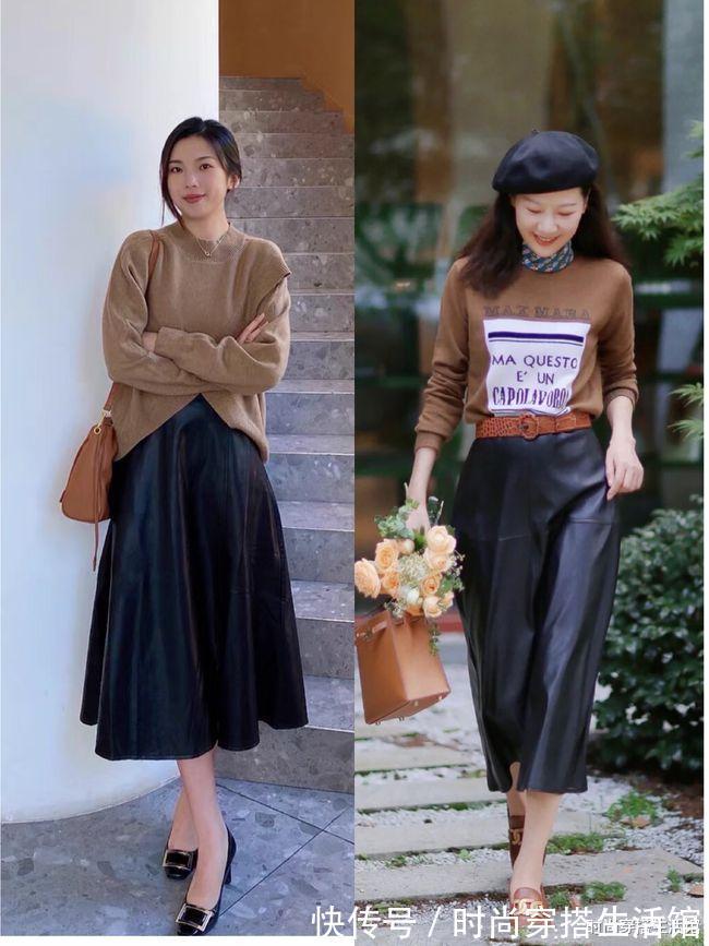 搭配|今秋火了一种穿搭:叫“针织衫+半裙”,显瘦又高级,谁穿谁好看