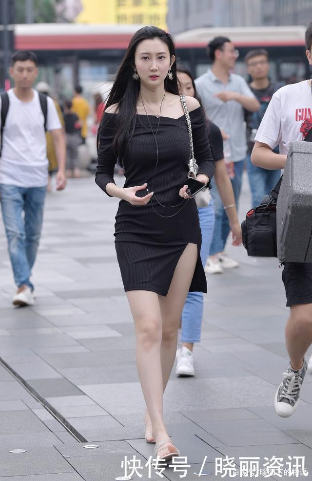 夏日清凉穿搭,黑色修身短裙惹人偏爱,时尚高级又显身材