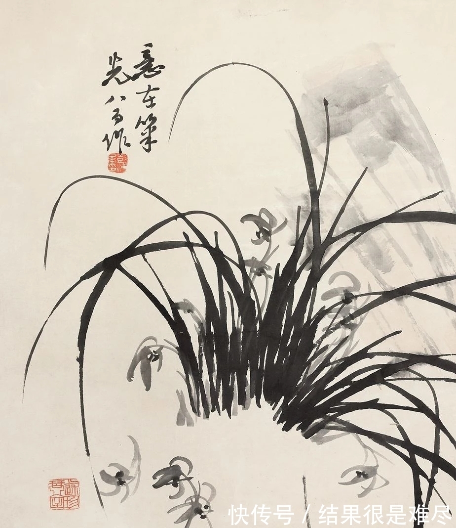 齐白石!他笔下的兰石,神技矣!国画大家彭八百