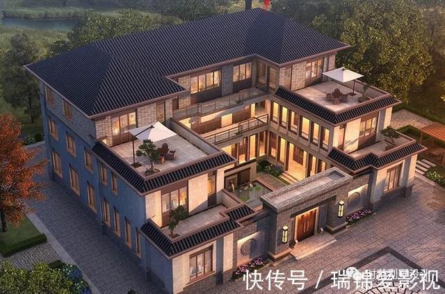 露台|这样的新中式别墅,建一栋才算是家大业大,人丁兴旺