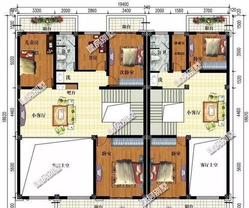 别墅|适合两兄弟的别墅户型,第一栋独栋重叠,第二栋建得很漂亮