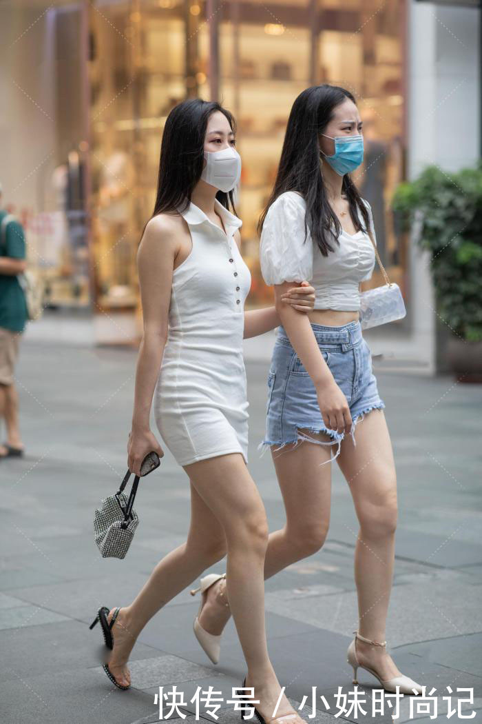 街拍如果没有好身材的话,建议大家放弃穿这种短裤