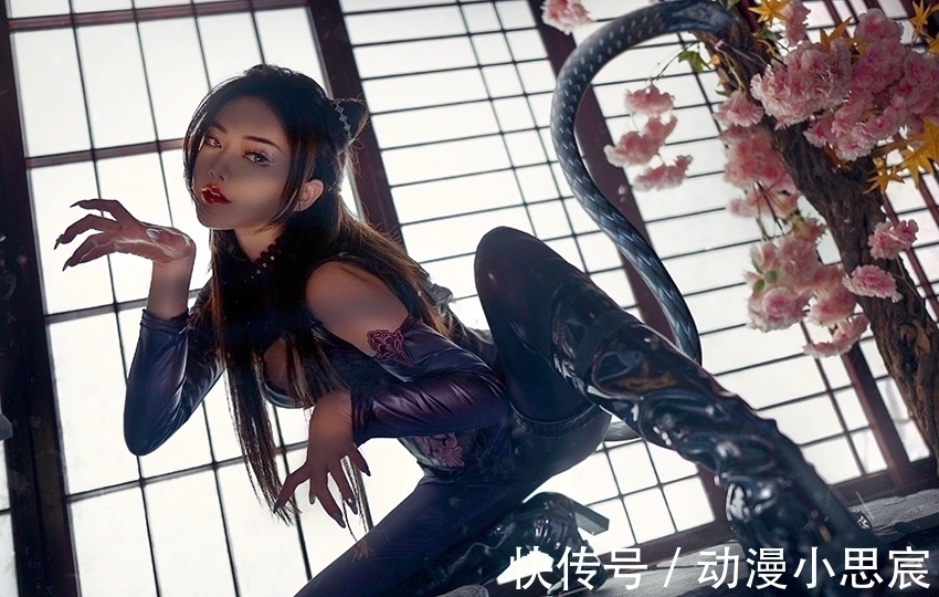 千仞雪|斗罗大陆:史莱克四美秀神级cos,白沉香黑丝太魅惑,千仞雪都不香了