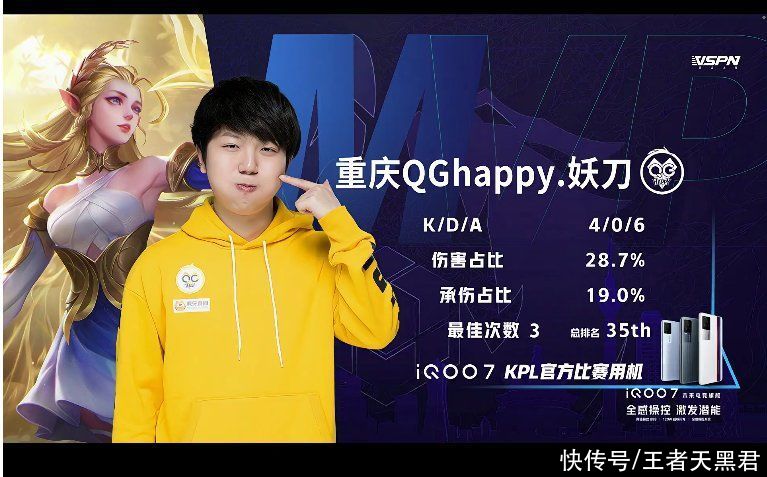 a7979|艾琳首次登上KPL！QG妖刀拿下MVP，一点都不刮痧，其他队可能效仿