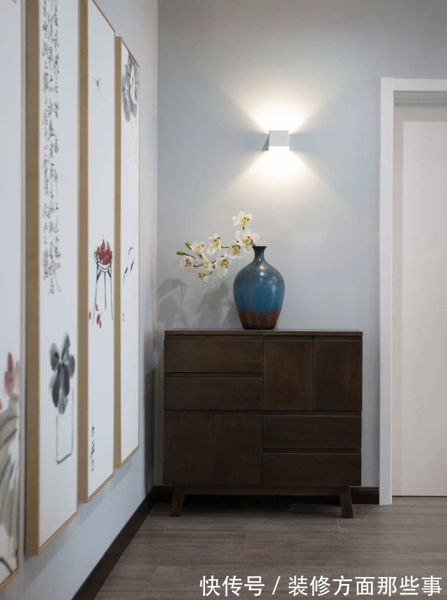 木色|115平三居室现代简约的时尚框架下,加入中式元素