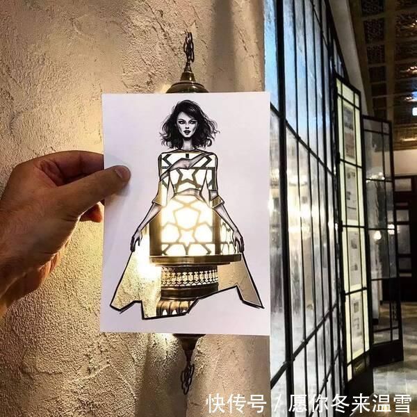 印花!这才是灵魂插画师!手绘图只画一半也惊艳,这衣服效果比高定还美