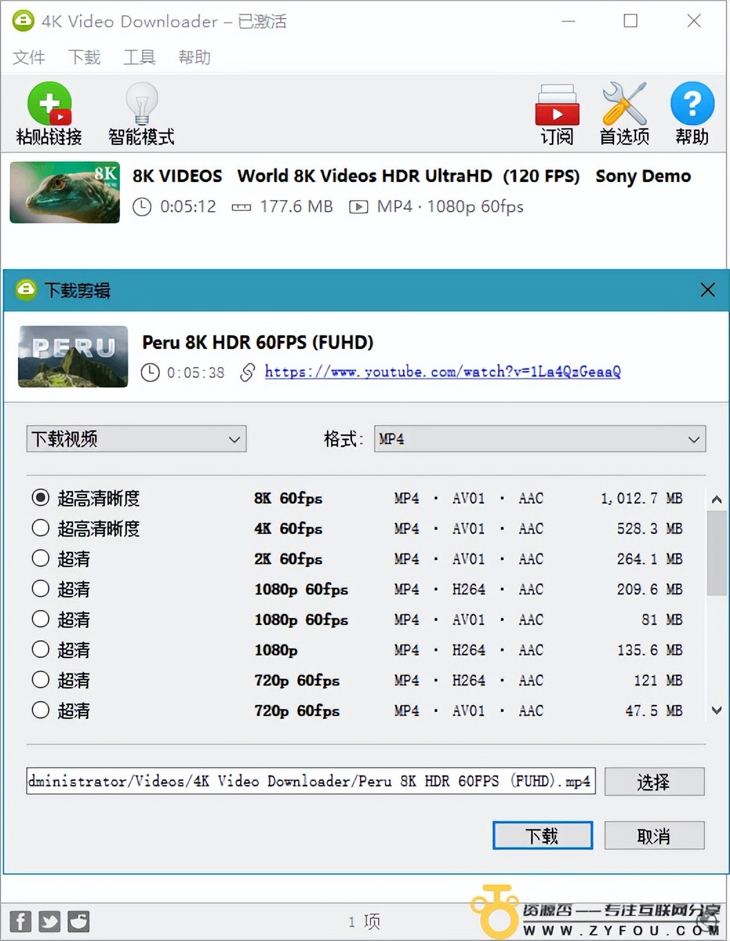 Windows 4K Video Downloader v4.21.6 Build 5030 中文破解便携版-劳模下载