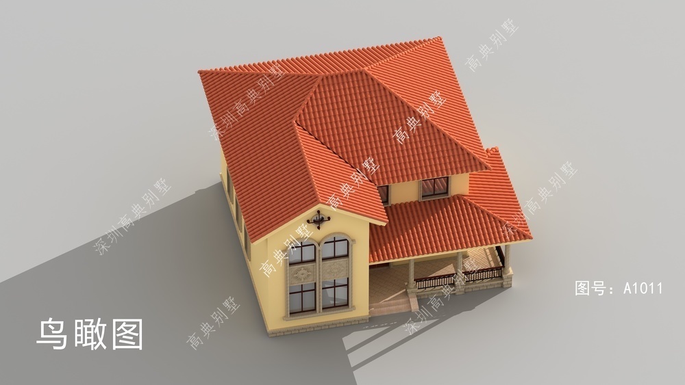 两层|这款欧式两层别墅,采用红色坡屋顶,象征着日子红红火火。