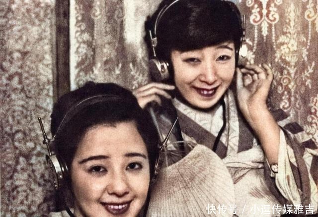 当红|日本上色老照片：当红明星给电台打广告，农村腌萝卜桶堆得很高