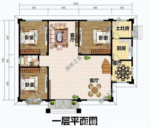 客厅|独栋三层农村别墅图片，实用多一点，适合农村的自建房