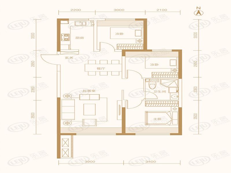 这一项目建面约99㎡打造三室两厅一卫 得房率在81%以上|好住| 两厅