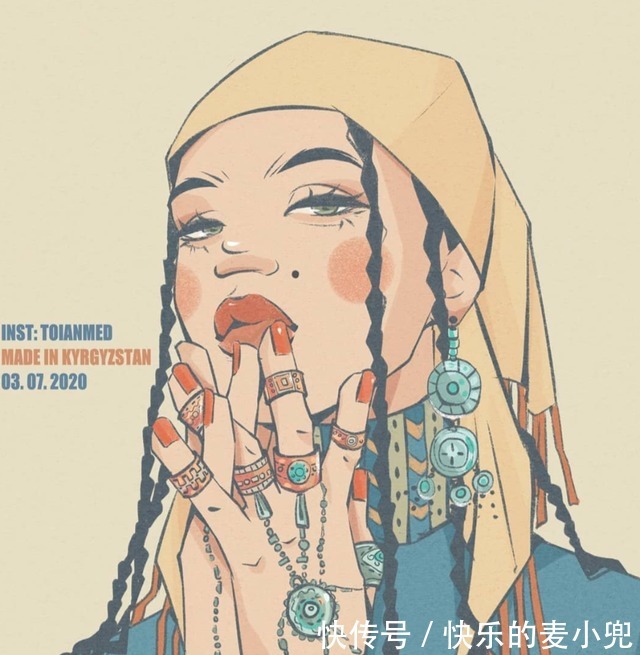 插画作品@个性十足的甜酷girl插画,时尚风格元素堪称宝藏!