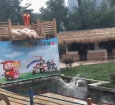 |搞笑GIF:来来来,师傅抽根烟!你跟我说说你是怎么开上去的?