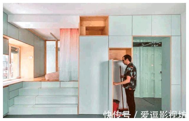 橱柜|层高3米的小宅,硬是装成了“两层”用,33㎡居住一家三口不拥挤!